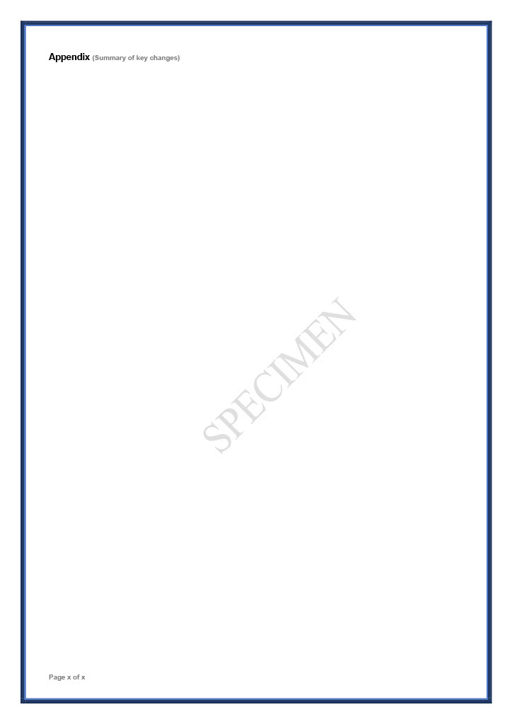 Sample of COC appendix