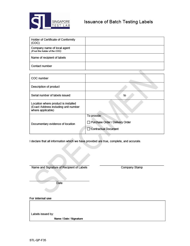 STL  Issuance Labels