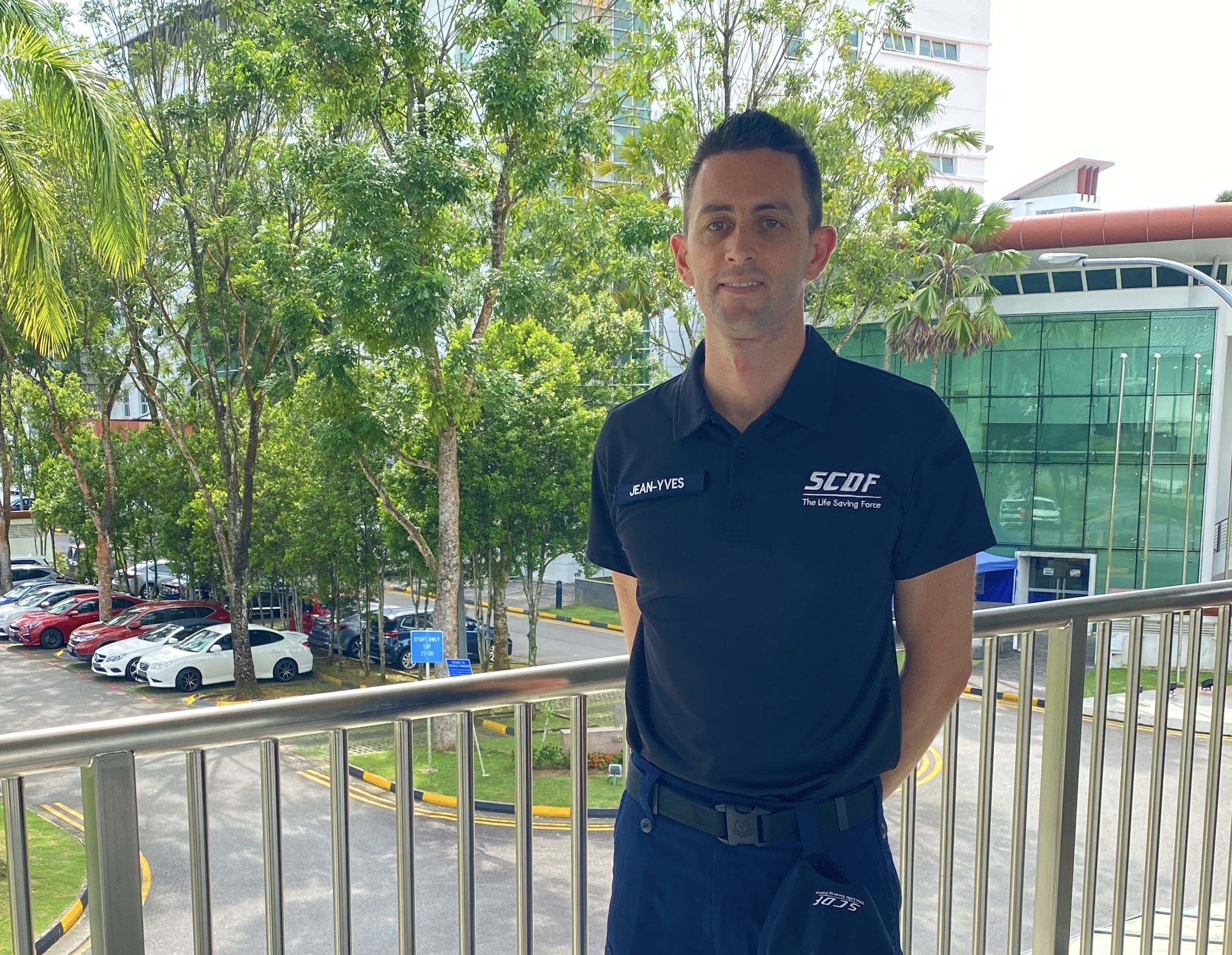 Sergeant (V) Jean Yves is a new volunteer firefighter in the Civil Defence Auxiliary Unit