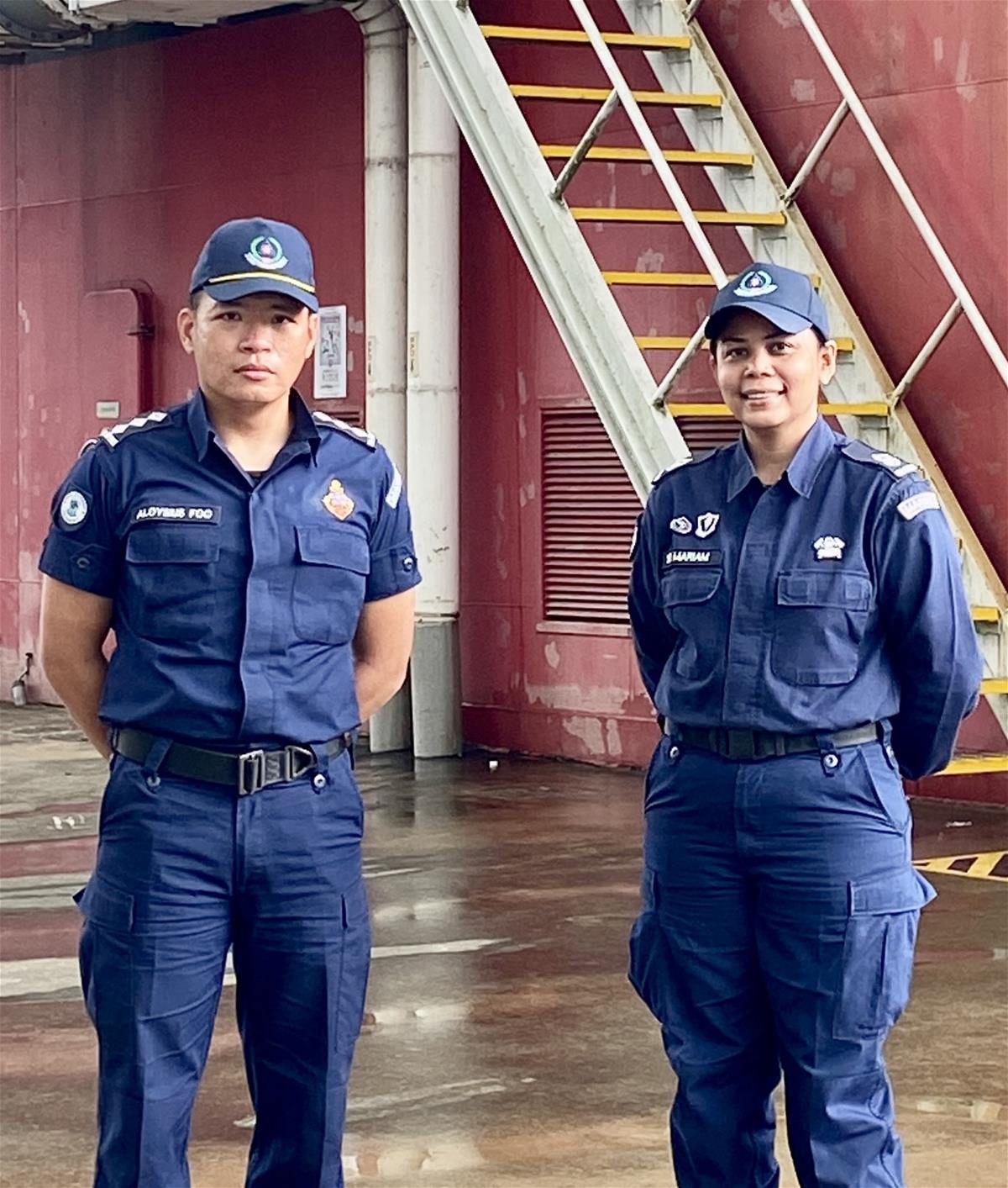 HTTC Trainers CPT Aloysius Foo and WO2 Siti Mariam Binte Othman
