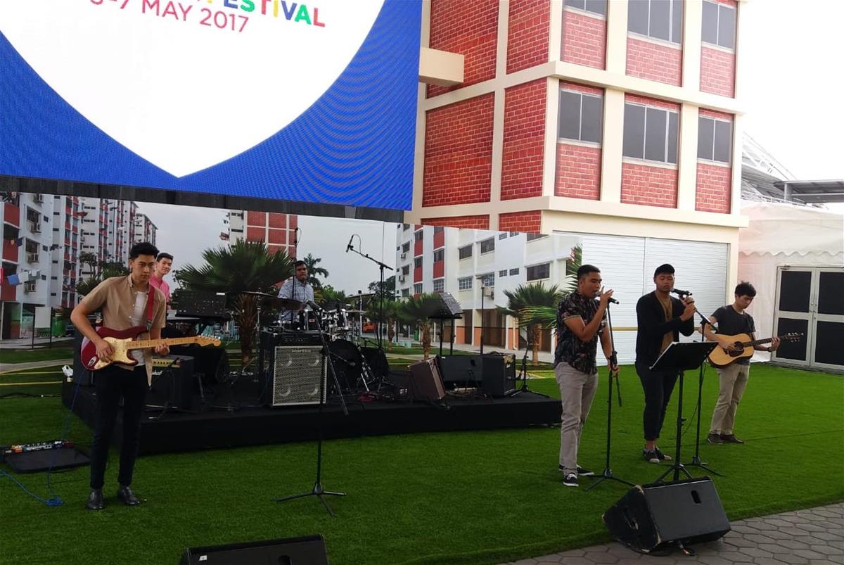 The band under MPAC performing at the Home Team Festival in May 2017
