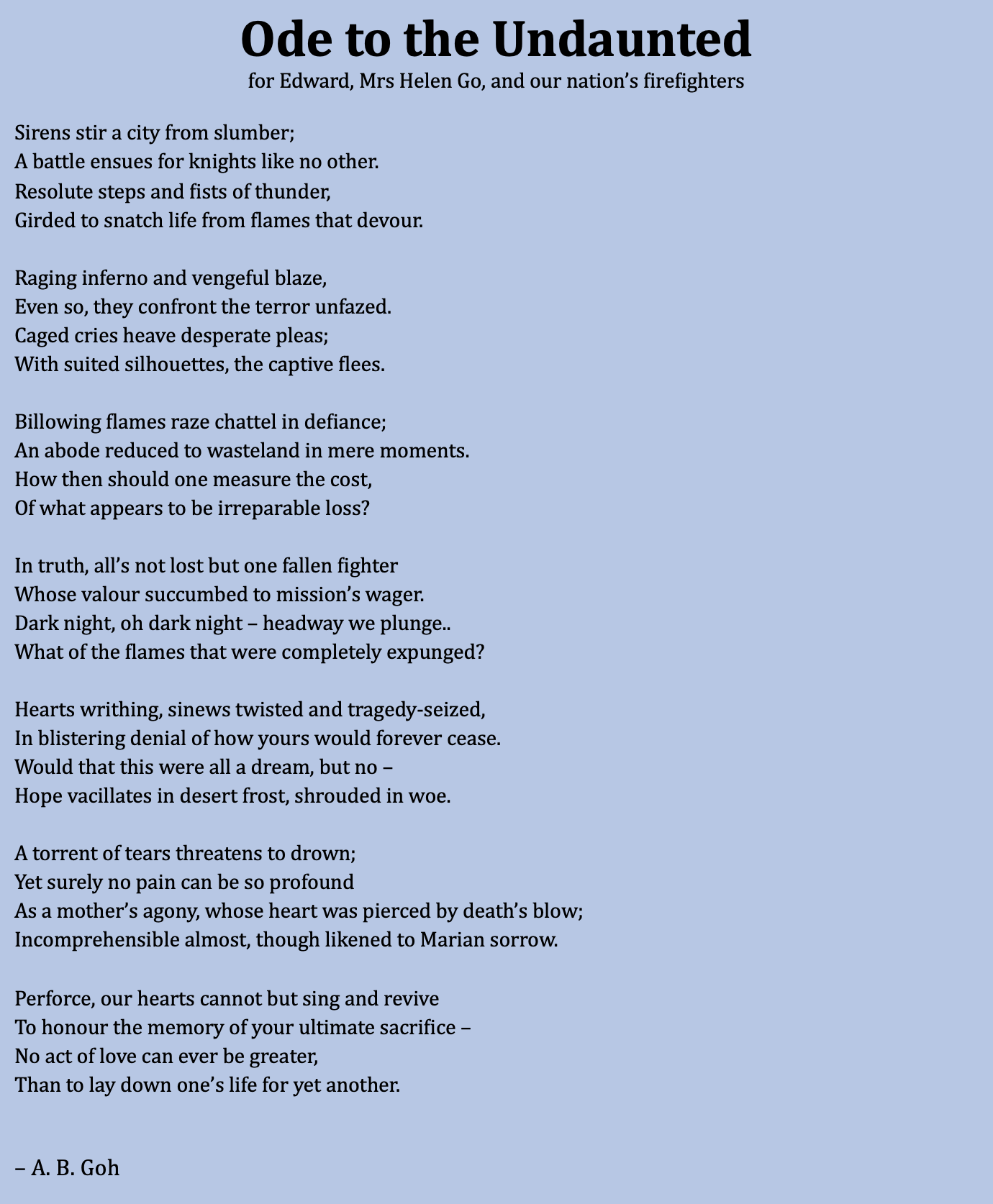 Ode to the Undaunted Ode to the Undaunted