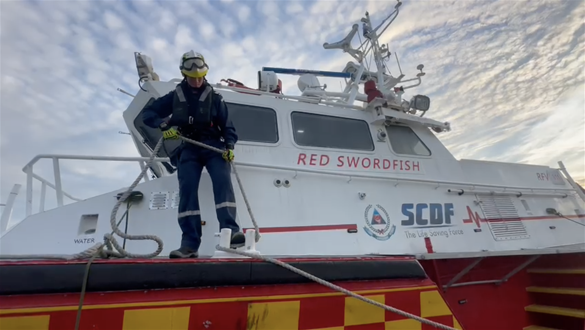 SGT2 Bowen demonstrating the berthing of the Rapid Response Fire Vessel during a routine exercise