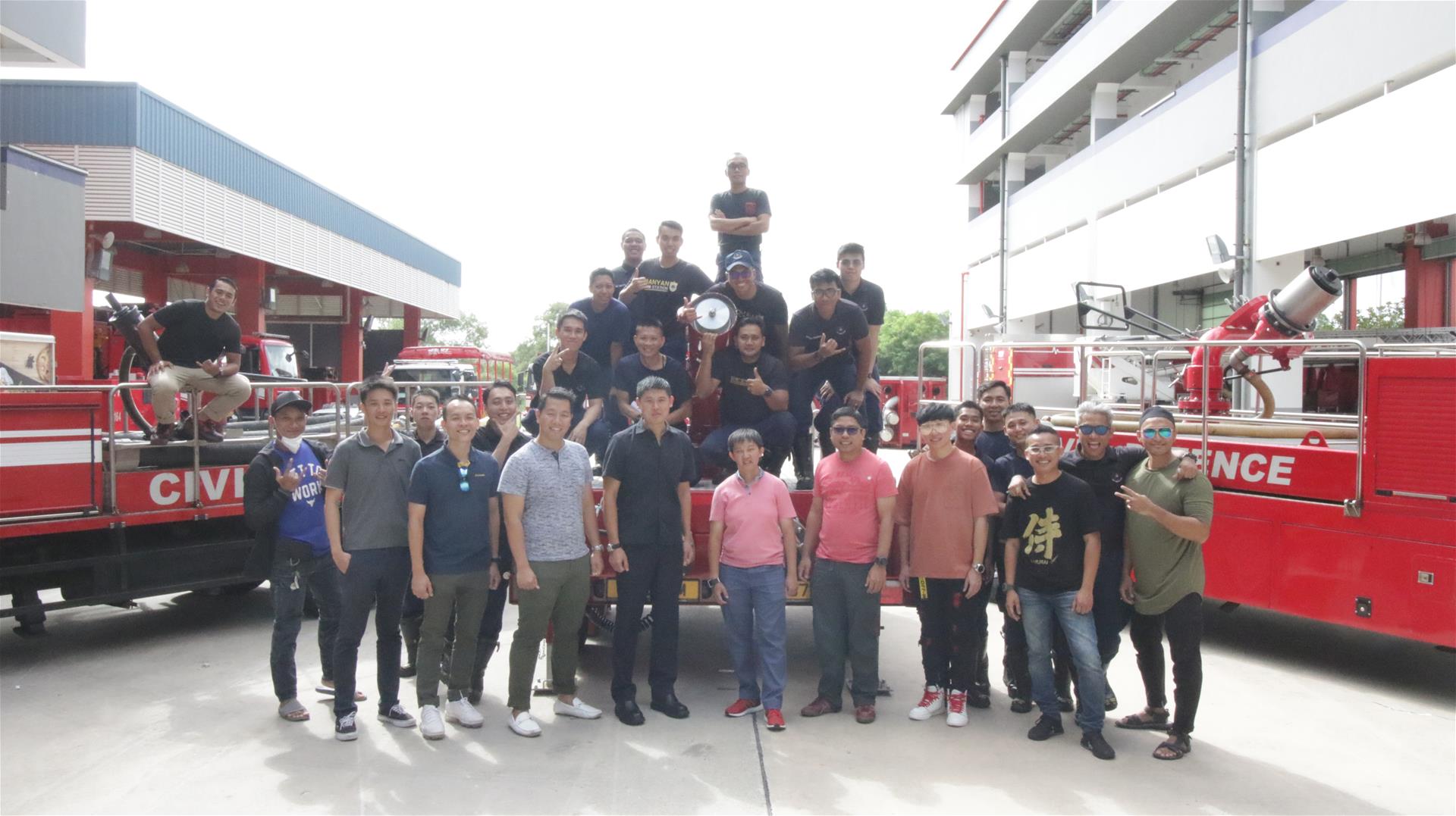 A group photograph of Commanders of Banyan Fire Station, both past and present, and its personnel. A group photograph of Commanders of Banyan Fire Station, both past and present, and its personnel.