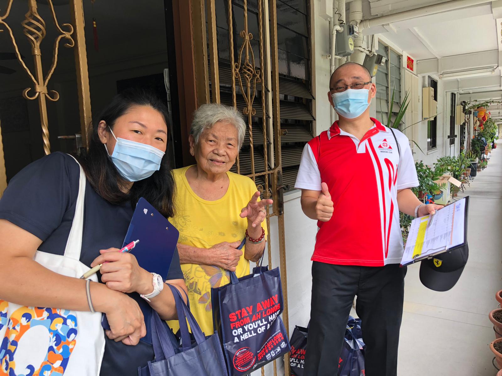 Mr Patrick Cheong at a house-visit to find out the wellness of the Caregiver and Care Recipients who are under Bedok C2E’s care.