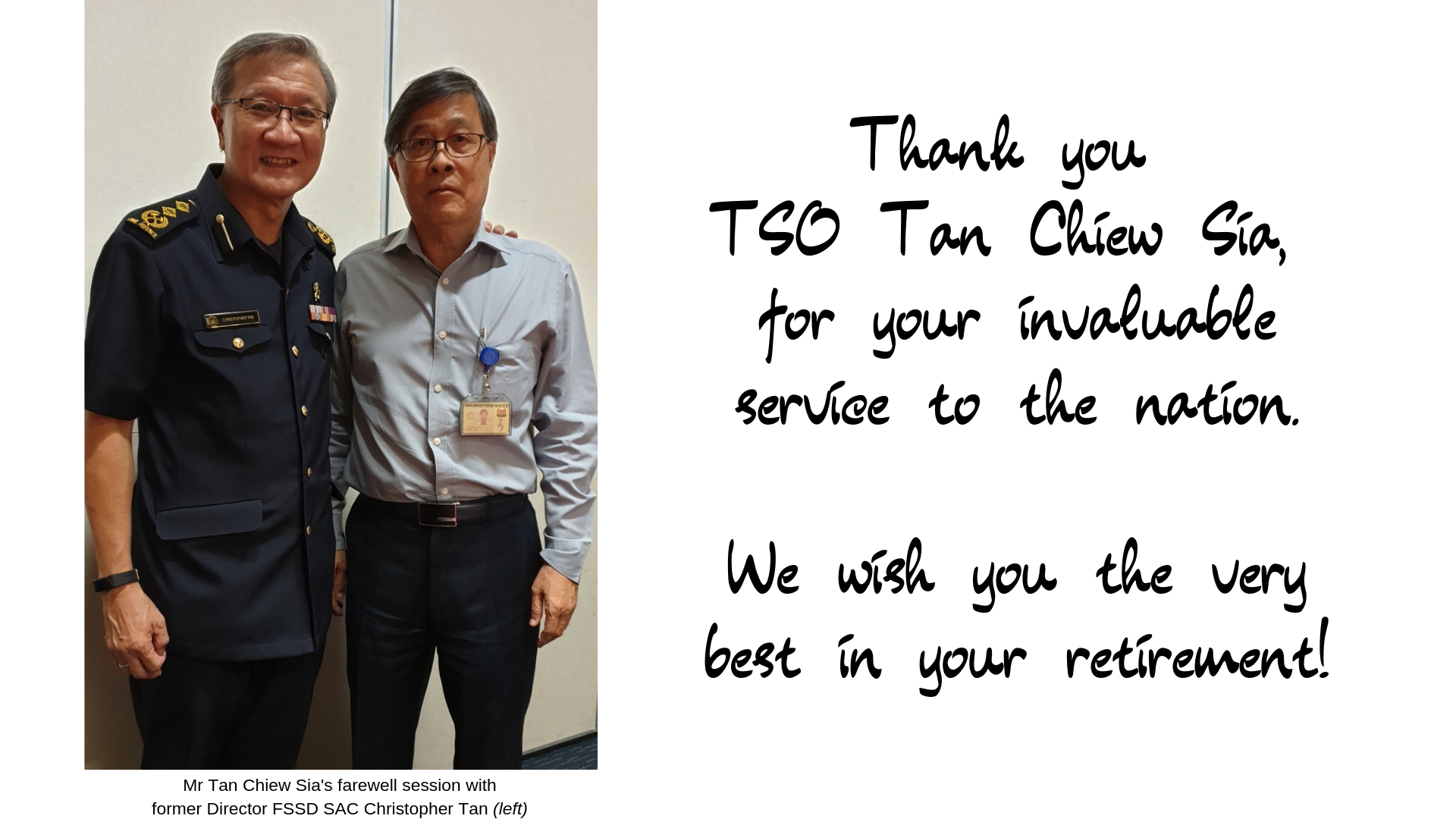 Tan Chiew Sia's farewell session Tan Chiew Sia's farewell session