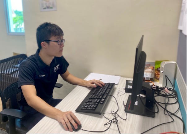 SGT1 Yong Hao carrying out his daily duties.