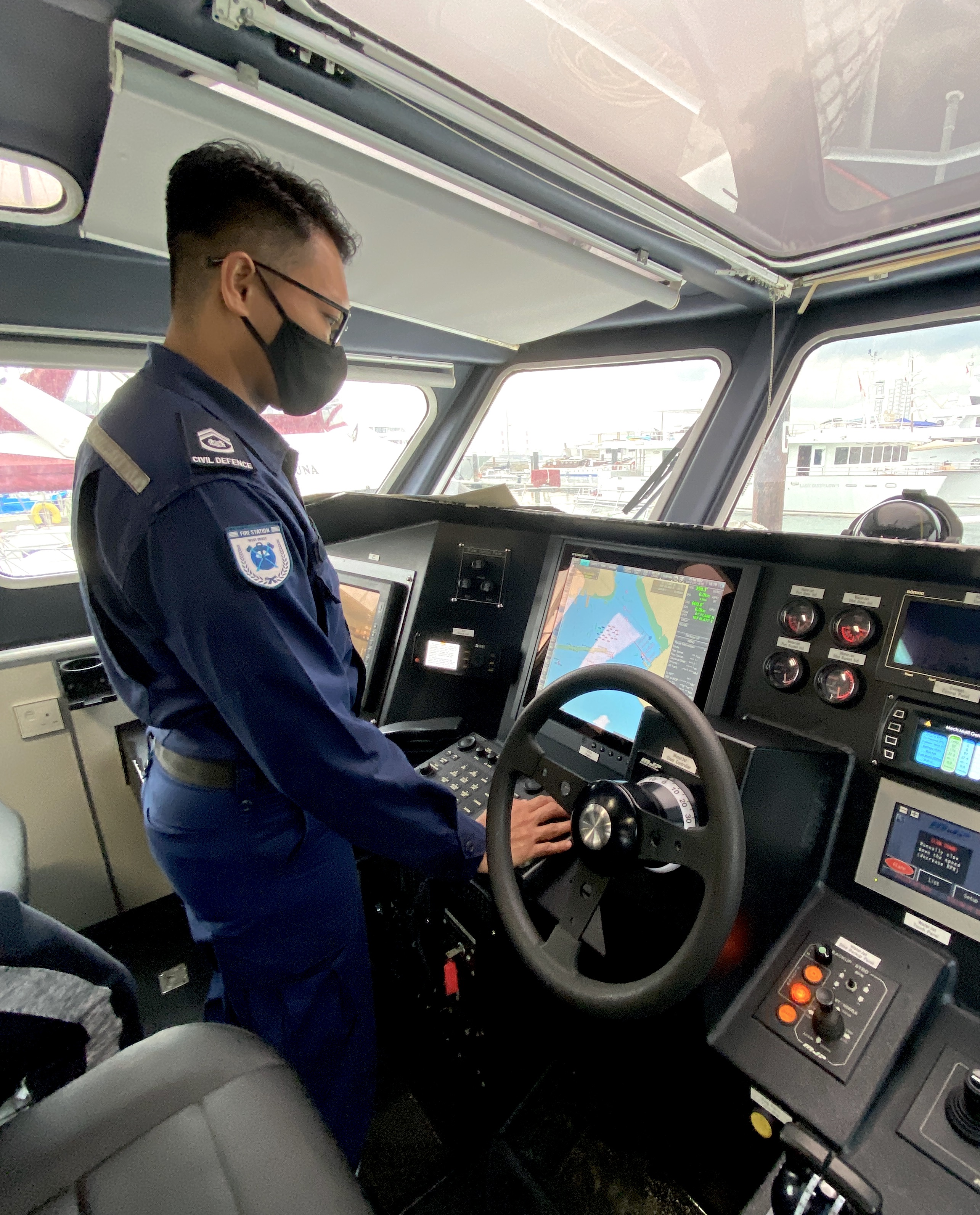 WO2 Mohammed Firhin starting up the ECDIS